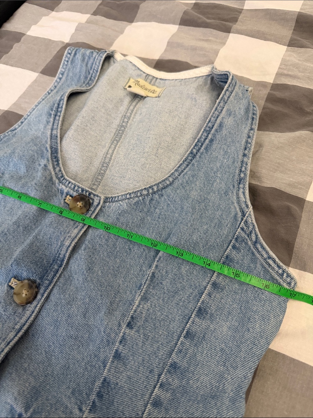 Madewell Light Blue Denim Vest with Button Front - Picture 5 of 7